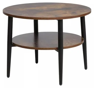 Image de Table basse ronde "Ella B" - Marron/Noir - D 60 x H 45 cm