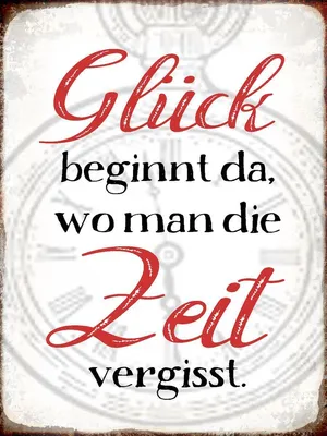 Produktbild von vianmo Holzschild 40x30 cm Glück da wo man Zeit vergisst