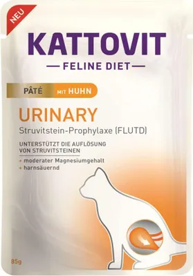 Produktbild von Kattovit - Feline Diet Pouch Urinary Paté 10x85g | Huhn