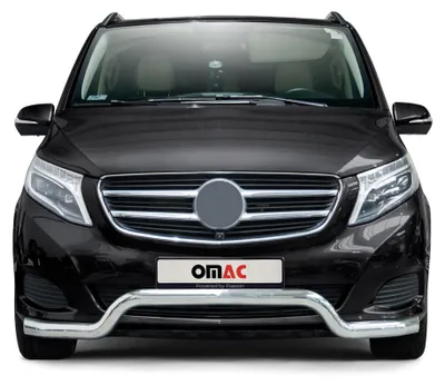 Image de Pare-Buffle Avant Pour Mercedes Classe V 2014-2025 en Acier Inox Argent