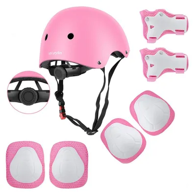Produktbild von Schonerset Kinder mit Helm für Fahrrad, Skateboard, Scooter, Rosa