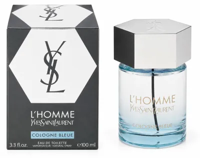 Produktbild von Yves Saint Laurent L'Homme Cologne Bleue, Männer, 100 ml, Bergamotte, Schwarzer Pfeffer, Kardamom, Grapefruit, Mandarine, Orange, Apfel, Geranium, Lavendel, Thymian, The Marine Accord, Oceanol, Spray