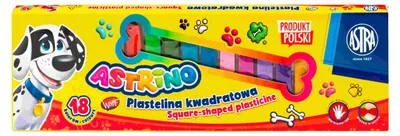 Zdjęcie produktu dla Plastelina 18 kolorów Astrino kwadratowa