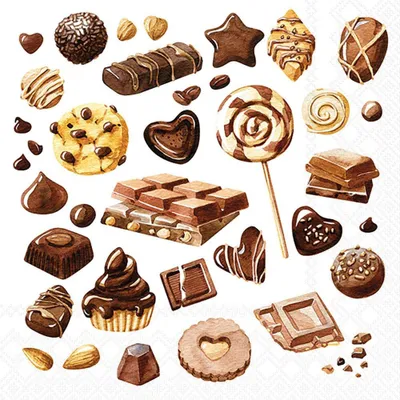 Produktbild von Servietten 33x33 cm - Sweet chocolates