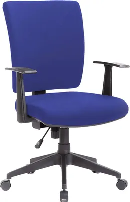 Produktbild von Bürostuhl Dlom, Chefsessel mit Armlehnen, Ergonomischer Bürositz, 61x65h98/108 cm, Blau