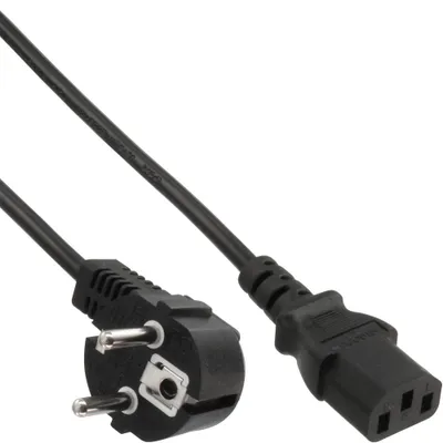 Produktbild von InLine® Netzkabel, Schutzkontakt gewinkelt auf Kaltgerätestecker C13, 0,3m