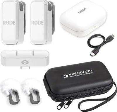 Produktbild von Rode Wireless Micro Drahtloses Mikrofon USB-C Weiss mit Soft-Case