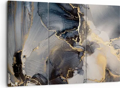 Produktbild von Bild auf Leinwand - Leinwandbild - 3 Teile - Dunkel Abstraktion Gold - 105x70cm - Wand Bild - Wanddeko - Wandbilder - Leinwanddruck - Bilder - Wanddekoration - Leinwand bilder - CE105x70-4824