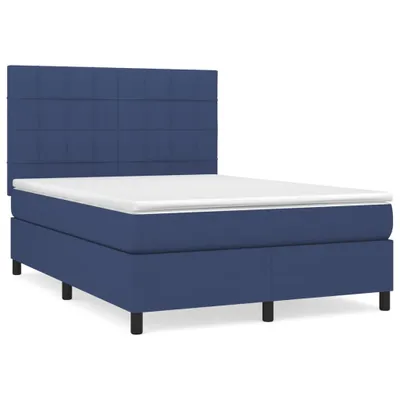 Produktbild von Boxspringbett mit Matratze Blau 140x190 cm Stoff