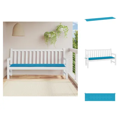 Obrázek produktu pro vidaXL Polštář na zahradní lavici Blue 200x50x3 cm Oxfordská tkanina - Polštář na sezení