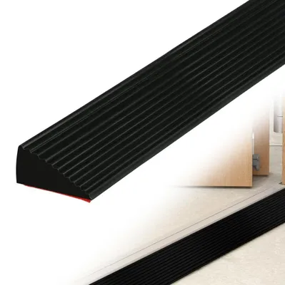 Produktbild von Rutschfester Übergangsstreifen – Selbstklebend – Flexibel – 5,5 x 1,6 x 100 cm – Für Bodenübergänge – Übergangsprofil