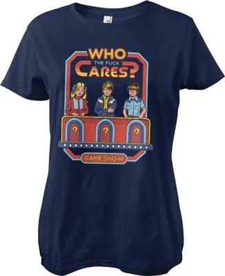 Produktbild von Who The F*ck Cares Girly Tee - Large - Navy
