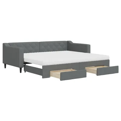 Zdjęcie produktu dla VidaXL 3197481, sofa rozkładana, Szary, Pianka, Tkanina, Metal, Drewno, 2230 mm, 1000 mm