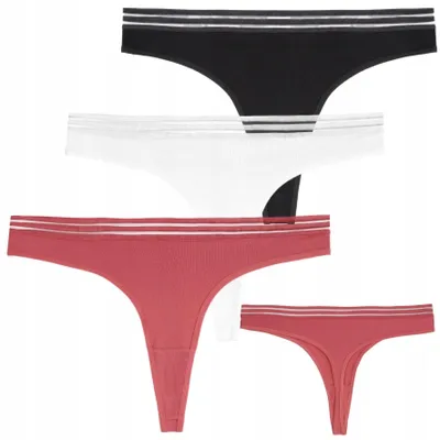 Immagine prodotto di String tanga - slip da donna taglia S - 3 pezzi in cotone - biancheria intima da donna