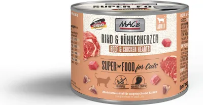Produktbild von MAC's CAT - Dose 6x200g  |  Rind & Hühnerherzen