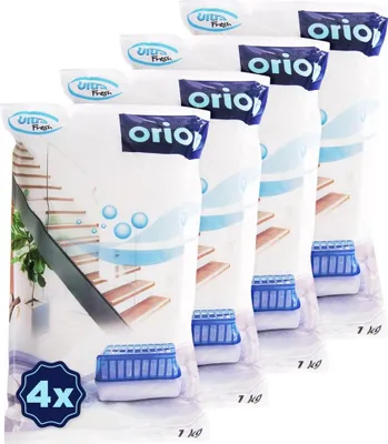 Obrázek produktu pro Orion | Náplň do pohlcovačů vlhkosti - Bez zápachu - 1 kg - 4 kusy - Do 50 m²