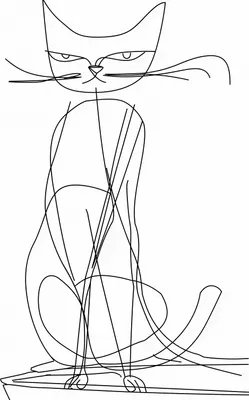 Produktbild von Plakat 29,7x42cm Katze Liniene
