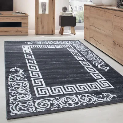 Obrázek produktu pro Moderní designový koberec s krátkým vlasem do obývacího pokoje nebo ložnice, snadná údržba, Velikost: 140 x 200 cm, Barva: Šedá-5