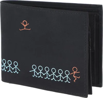 Produktbild von oxmox Geldbörse New Cryptan RFID Protect Querscheinbörse Jumping Jack Print Cyan Black schwarz