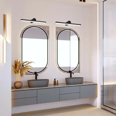 Obrázek produktu pro Zrcadlová svítidla na zeď - IP65 - černá - 10W - 1530 lumenů - 3000K