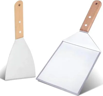 Immagine prodotto di Set di spatole per pizza per bistecche, per uso interno ed esterno, 2 pezzi, acciaio inossidabile