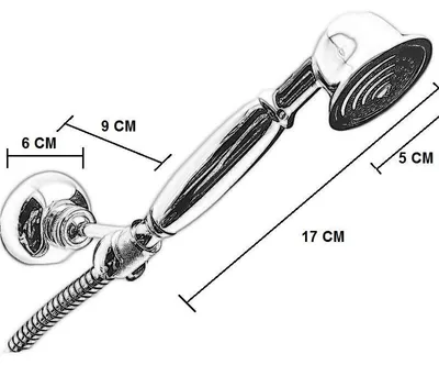 Produktbild von Duschset mit Brausehalter Messing mit Handbrause und Schlauch