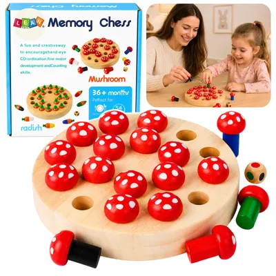 Immagine prodotto di Gioco di memoria per famiglie Funghi velenosi in legno