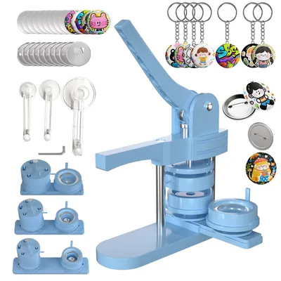 Button-Maker 3-in-1-Set, 353-teilig, 3 Größen, blau