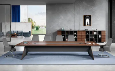 Produktbild von Große Bürotisch Konferenztisch Arbeitstisch Schreibtisch Holz Braun