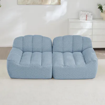 Produktbild von STILVORA 2-Sitzer Sofa modulares Boneless mit Muschelform, Sofa mit tiefen Sitzkissen, Wohnzimmersofa ohne Aufbau erforderlich,