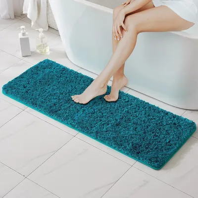 Productafbeelding van Badmat, antislip, zacht, turquoise, 45x120 cm, microvezel