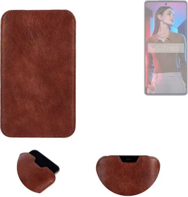 Produktbild von K-S-Trade Schutzhülle Handyhülle kompatibel mit Tecno Camon 20 Pro Handytasche Kunstleder Sleeve in braun