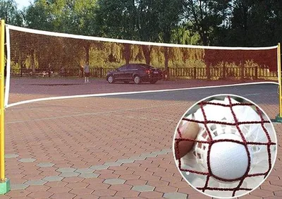Produktbild von Famanu Tragbares Tennisnetz für Außen - Badmintonnetz - Volleyballnetz - 61 m x 0,76 m - Netzübergang 25 x 25 cm