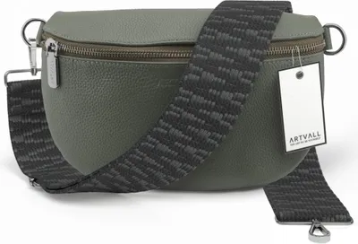 Produktbild von ARTVALL - Umhängetasche aus Leder, Klein mit verstellbarem Schultergurt, abnehmbares Taschenband, Crossbody Bag in Grün
