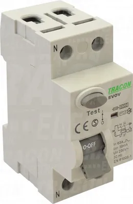 Obrázek produktu pro 40A 30mA AC 2P TRACON Diferenciální jistič