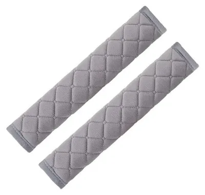 Produktbild von Gurtpolster Auto 2 Stück Grau Plüsch 27x5 cm