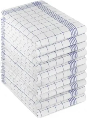 Produktbild von Triolino 10-er Set Geschirrtücher Küchentücher Geschirrhandtücher Abtrockentücher Kochfest 100% Baumwolle, Grösse:50 cm x 70 cm, Farbe:Blau