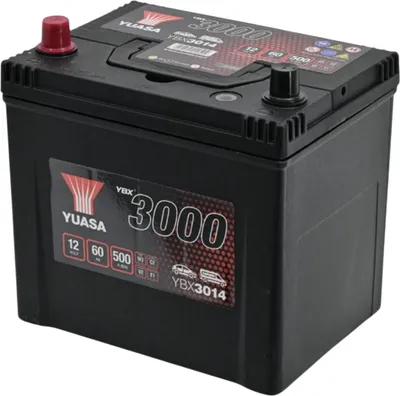 Image de Yuasa 12v 60ah/500a Ybx3000 Smf L+ Stand batterie de voiture One Size