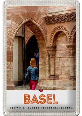 Produktbild von Blechschild Reise 20x30cm Basel Schweiz Urlaub Stadttour Ansicht