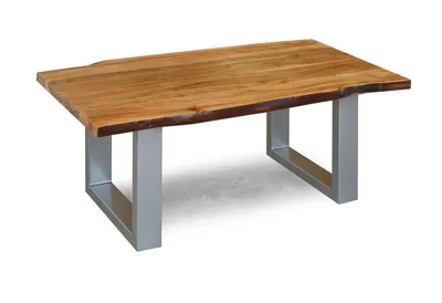 Image de MASSIVMOEBEL24 | Table basse 110x60 Acacia laqué Noisette FREEFORM #11