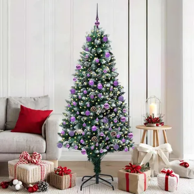 Immagine prodotto di Maison Exclusive - Albero di Natale artificiale con 300 LED e supporto verde 180 cm