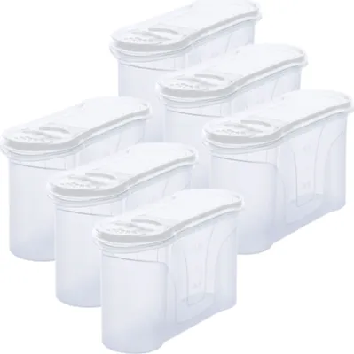 Produktbild von Novaliv Schüttdosen 6er SET Vorratsdose zum Streuen 1,3 Liter - Maße (LxBxH): 22 x 13 x 8,5 cm - Dose mit Deckel 1l für Müsli Mehl Zucker Dosen Küchen Organizer Food Box Meal-Prep-Boxen