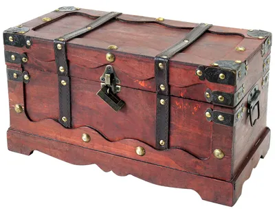 Produktbild von HMF Schatztruhe aus Holz mit dekorativem Schloss, 40 x 19 x 22 cm, Frankreich
