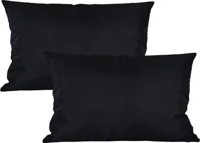 Produktbild von JACK 2er Set 40x60cm Outdoor Kissenhülle Kissenbezug Wasserfest Sitzkissen Lounge Kissen Garten Stuhl Lotus Effekt, Farbe:Schwarz