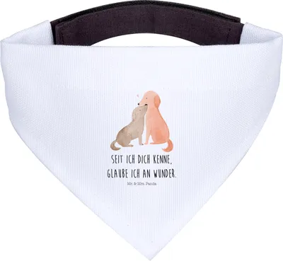 Produktbild von Mr. & Mrs. Panda Hundehalstuch Hunde Liebe - Weiß - Geschenk, Halstuch, Bandana für, Sprüche, Wunder, Optimitisch, Hund, Vertrauen, Herz