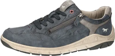 Produktbild von Mustang Herren Sneaker Schnürung elegant und stilvoll Reißverschluss 4160-307, Größe:44 EU, Farbe:Blau