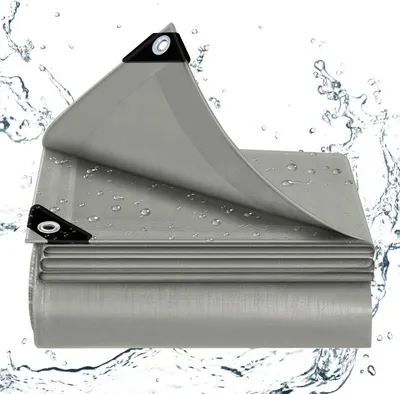 Produktbild von Wasserdichte Plane mit Ösen 140 g/m² UV-beständig | Grau | 1,5x6m