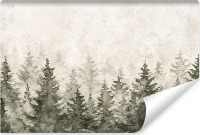 Produktbild von Muralo Vlies Fototapete für Esszimmer Aquarell BÄUME Pflanzen Beton Vintage Br. 520cm x Hö. 318cm