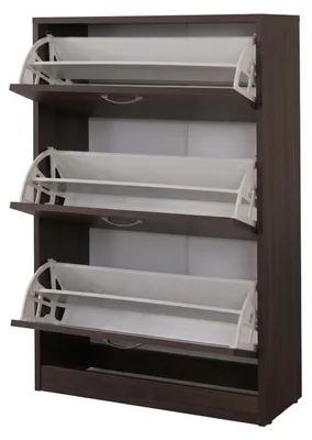 Image de Armoire à chaussures marron, spacieuse, avec étagères en bois, meuble pour l'entrée