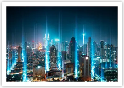 Produktbild von Poster - Poster ohne Rahmen - Stadt Nacht Straße - 100x70 cm - Wand Bild - Wanddeko - Wandbilder - Kunstposter - Wandposter - Bilder - Kunstdruck - Wanddekoration - Wandbild - P2XAA100x70-3903